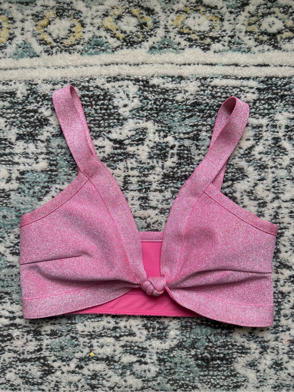 ASOS Pink Glitter Bikini Top